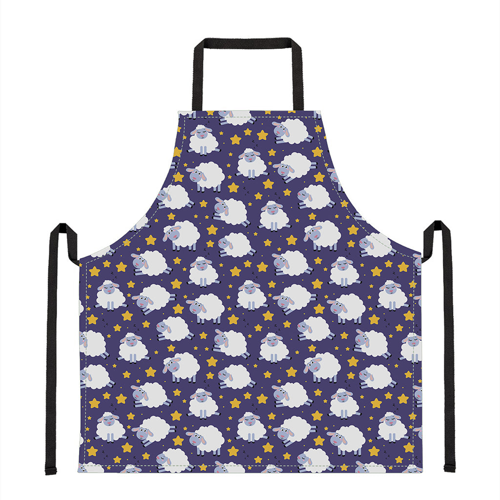 Star And Sheep Pattern Print Apron