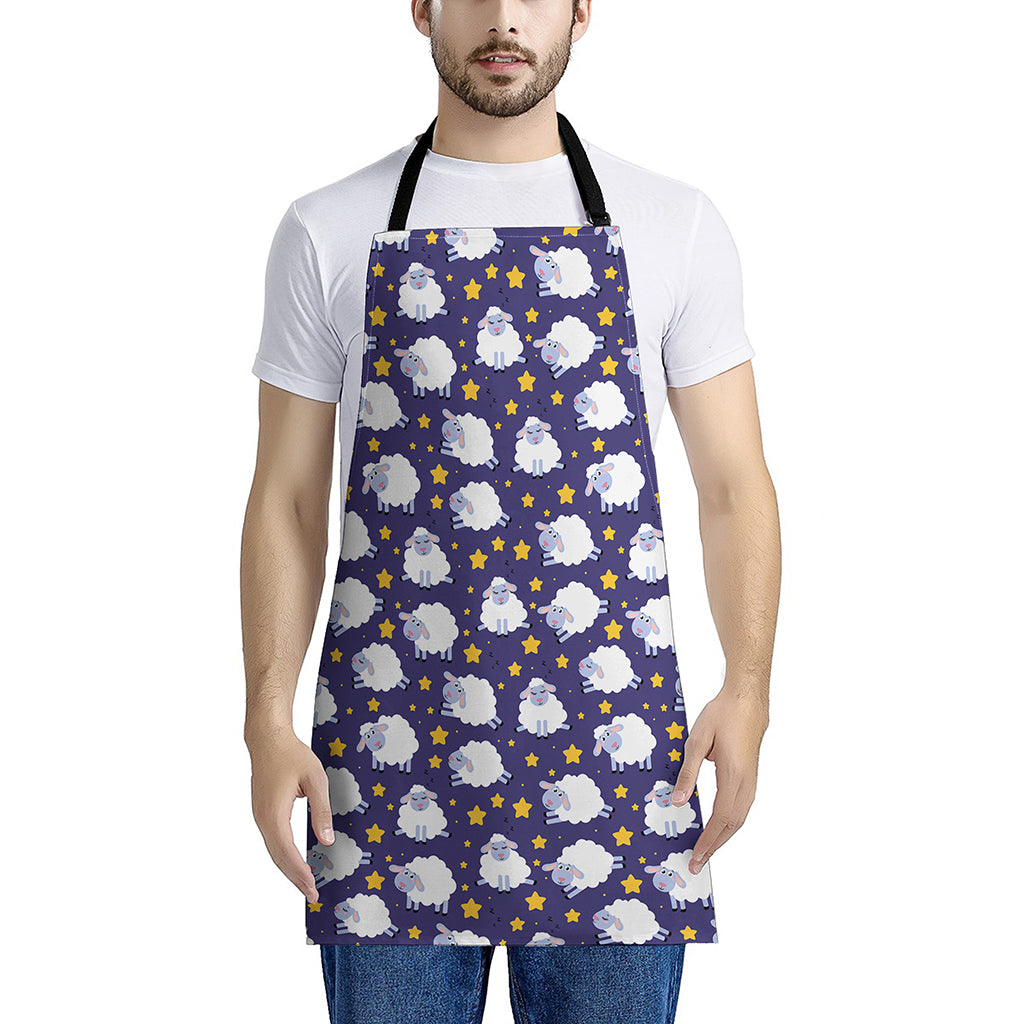 Star And Sheep Pattern Print Apron