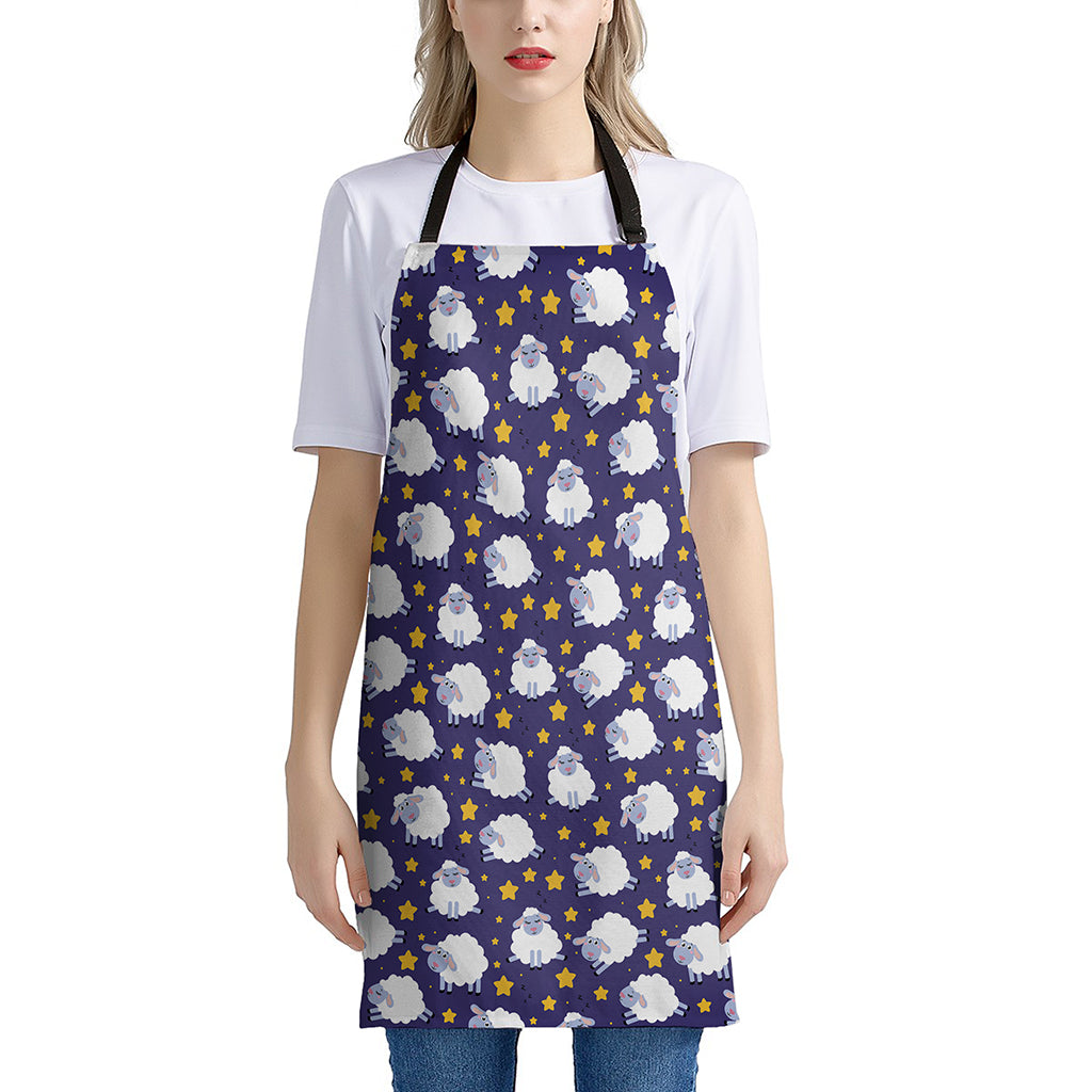 Star And Sheep Pattern Print Apron