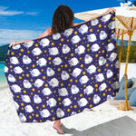 Star And Sheep Pattern Print Beach Sarong Wrap