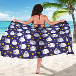 Star And Sheep Pattern Print Beach Sarong Wrap