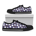 Star And Sheep Pattern Print Black Low Top Sneakers