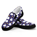 Star And Sheep Pattern Print Black Slip On Sneakers