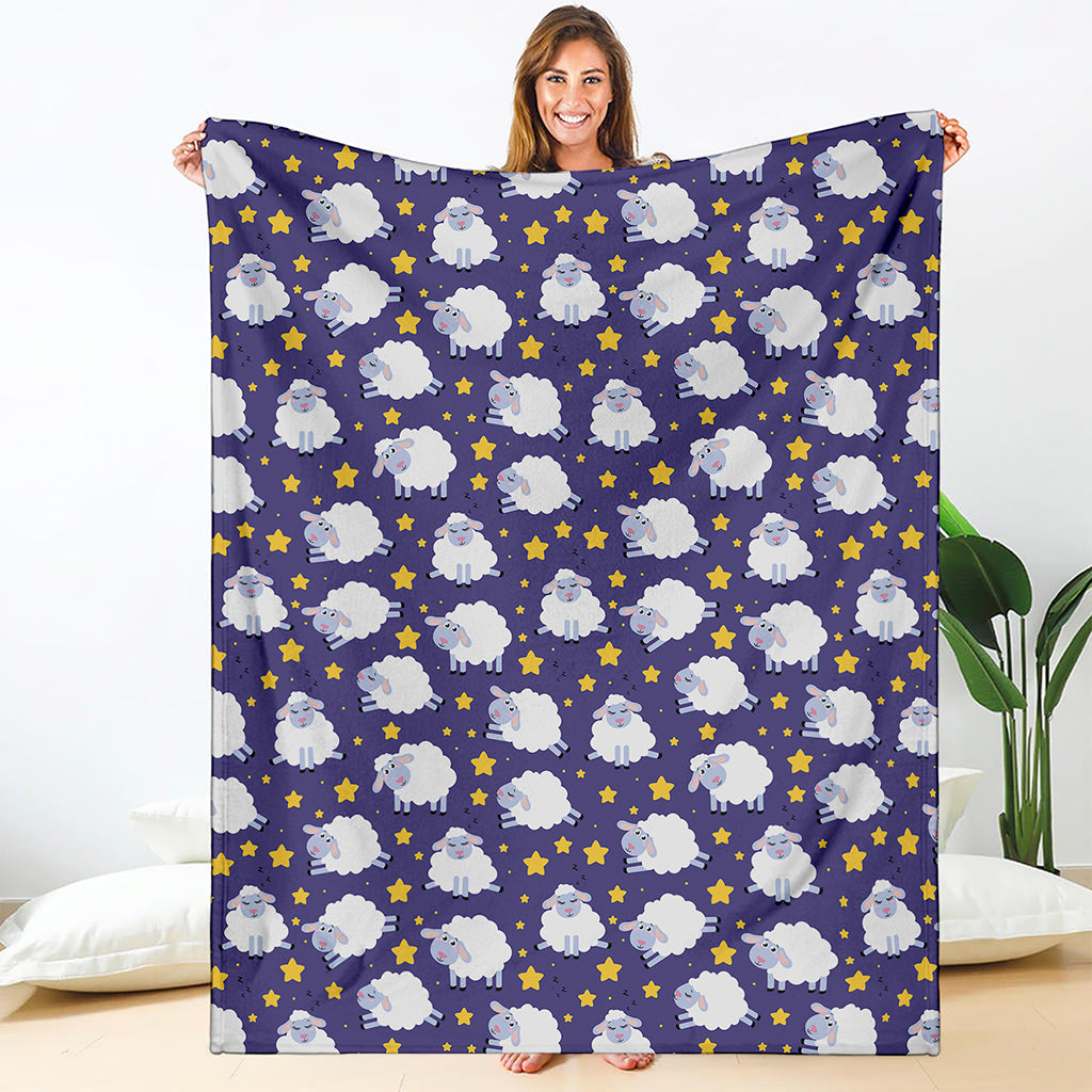 Star And Sheep Pattern Print Blanket