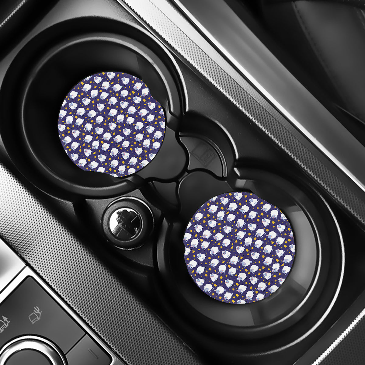 Star And Sheep Pattern Print Car Coasters