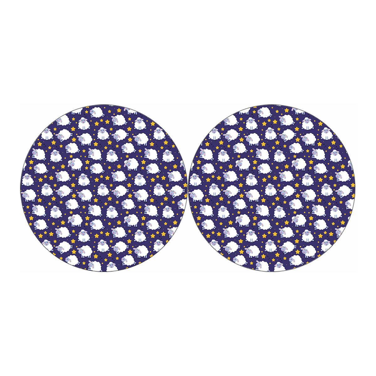 Star And Sheep Pattern Print Car Coasters