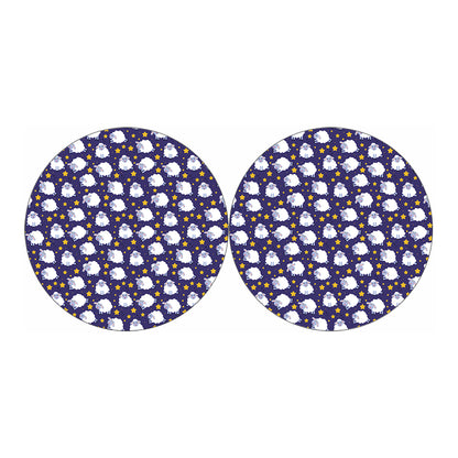 Star And Sheep Pattern Print Car Coasters