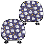 Star And Sheep Pattern Print Car Headrest Covers