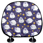 Star And Sheep Pattern Print Car Headrest Covers