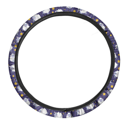 Star And Sheep Pattern Print Car Steering Wheel Cover