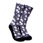 Star And Sheep Pattern Print Crew Socks