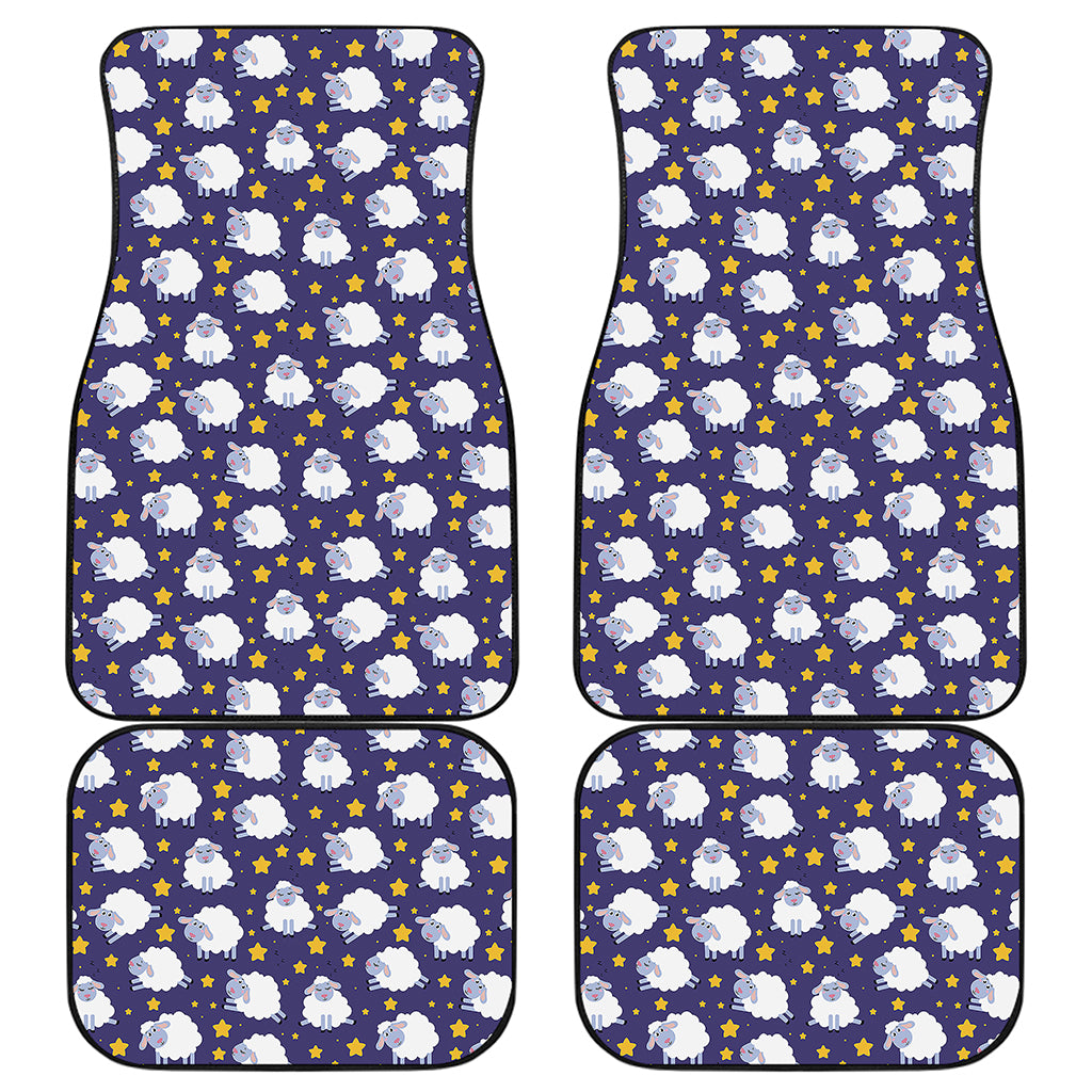 Star And Sheep Pattern Print Front and Back Car Floor Mats