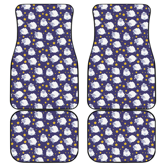 Star And Sheep Pattern Print Front and Back Car Floor Mats