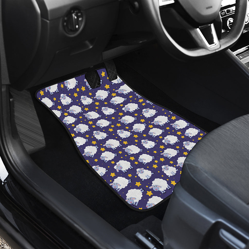 Star And Sheep Pattern Print Front and Back Car Floor Mats