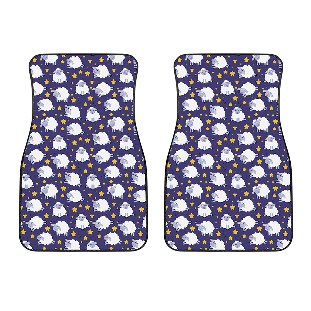 Star And Sheep Pattern Print Front Car Floor Mats