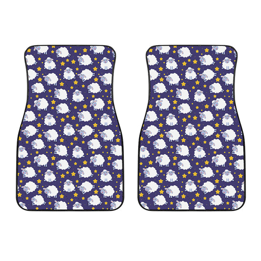 Star And Sheep Pattern Print Front Car Floor Mats
