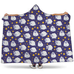 Star And Sheep Pattern Print Hooded Blanket