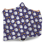 Star And Sheep Pattern Print Hooded Blanket