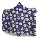 Star And Sheep Pattern Print Hooded Blanket