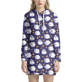 Star And Sheep Pattern Print Pullover Hoodie Dress