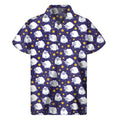 Star And Sheep Pattern Print Men's Short Sleeve Shirt