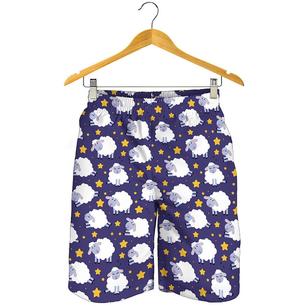 Star And Sheep Pattern Print Men's Shorts