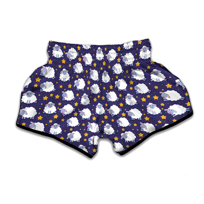 Star And Sheep Pattern Print Muay Thai Boxing Shorts