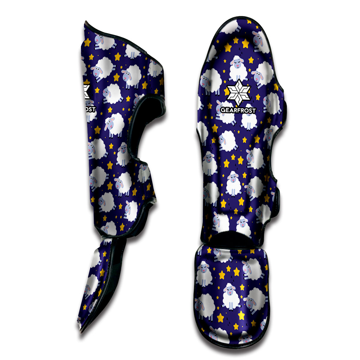 Star And Sheep Pattern Print Muay Thai Shin Guard