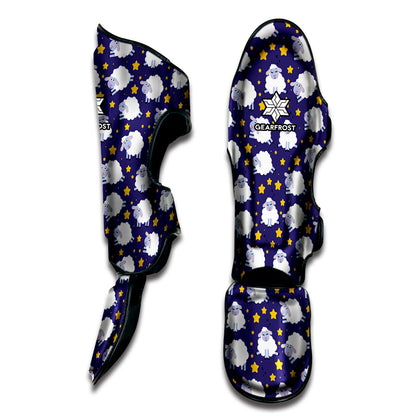 Star And Sheep Pattern Print Muay Thai Shin Guard
