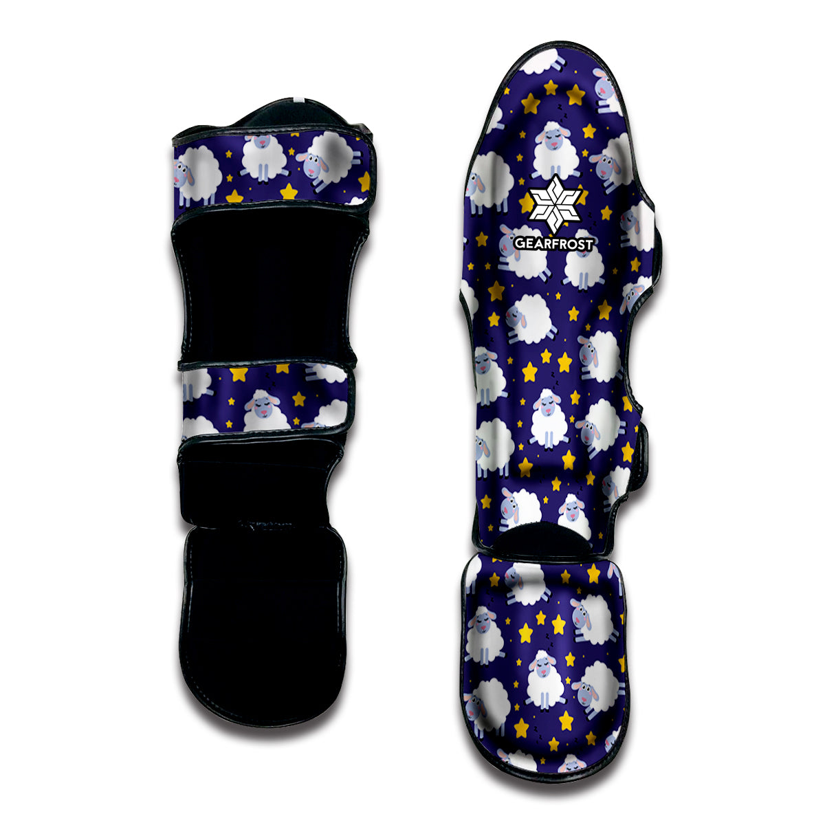 Star And Sheep Pattern Print Muay Thai Shin Guard
