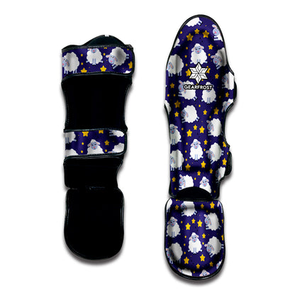 Star And Sheep Pattern Print Muay Thai Shin Guard