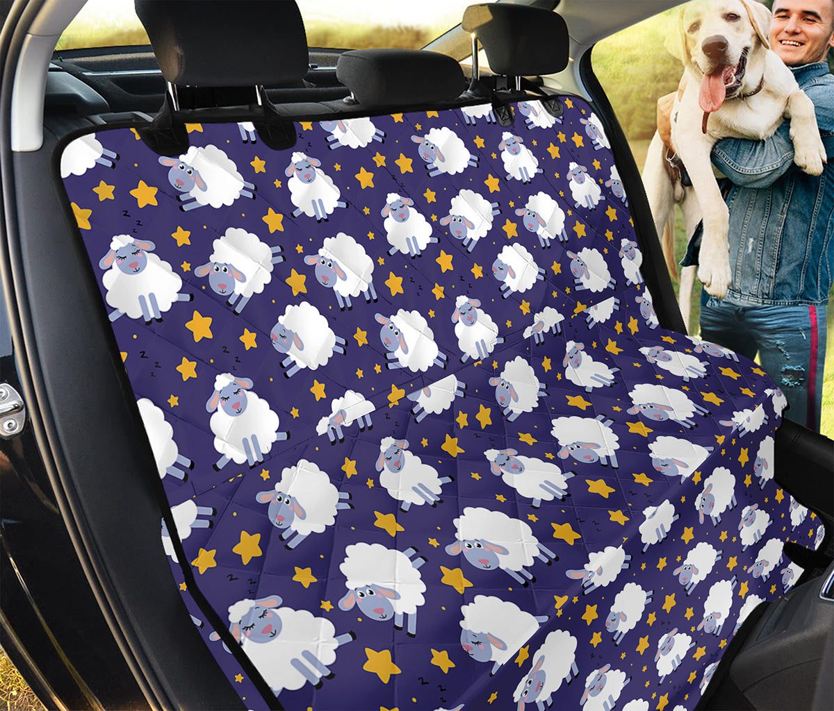 Star And Sheep Pattern Print Pet Car Back Seat Cover