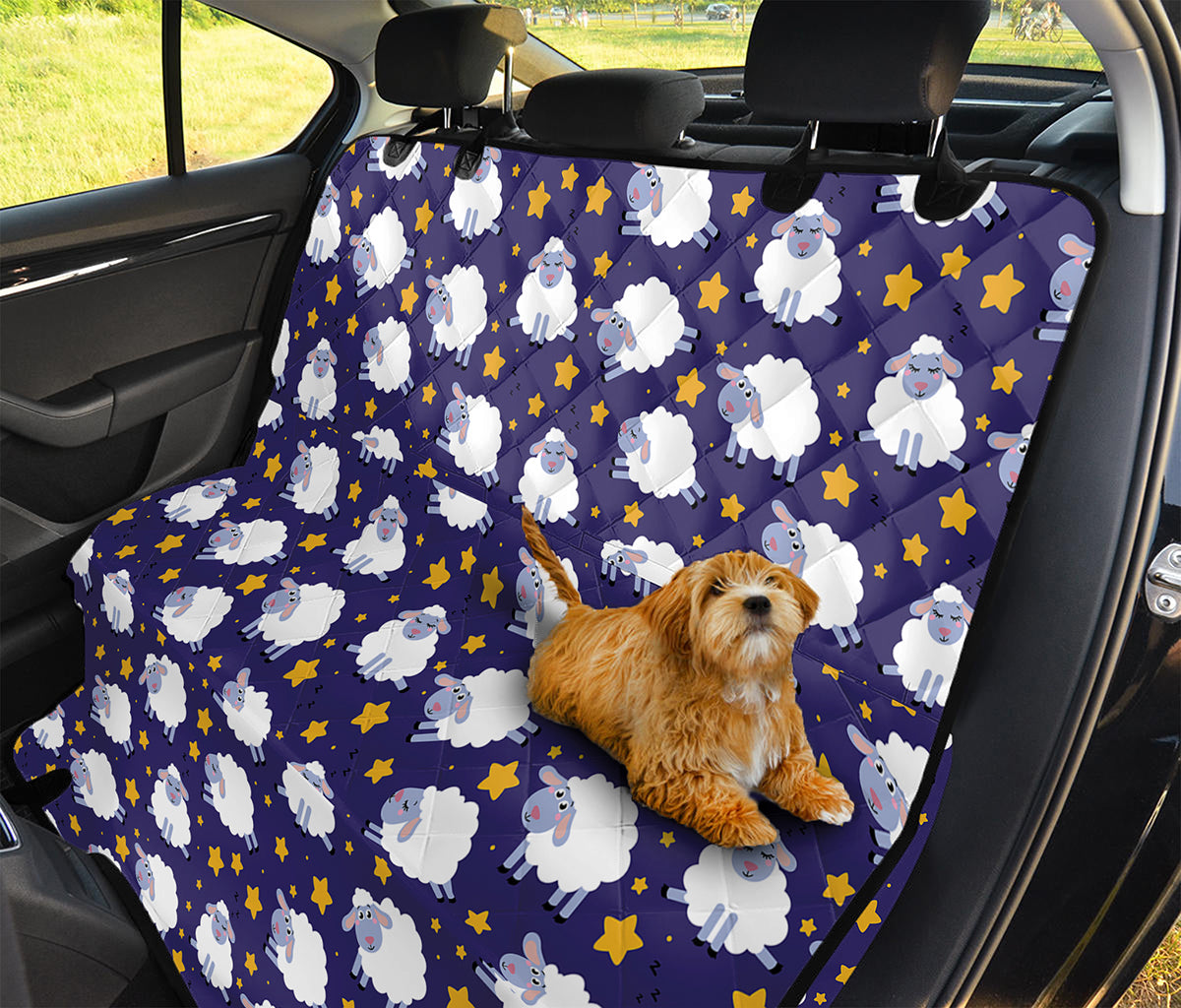 Star And Sheep Pattern Print Pet Car Back Seat Cover