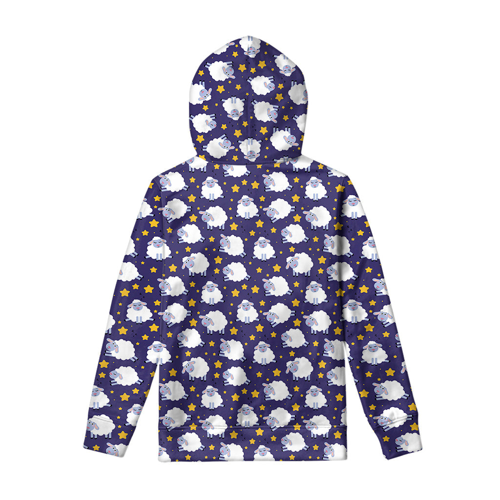 Star And Sheep Pattern Print Pullover Hoodie