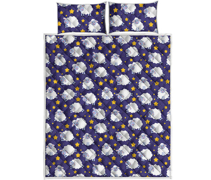 Star And Sheep Pattern Print Quilt Bed Set