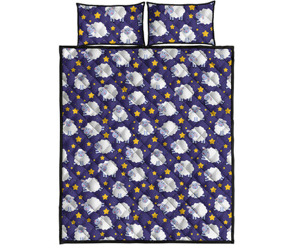 Star And Sheep Pattern Print Quilt Bed Set