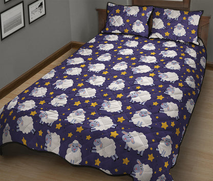Star And Sheep Pattern Print Quilt Bed Set