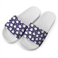 Star And Sheep Pattern Print White Slide Sandals