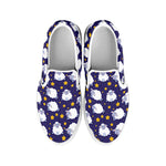 Star And Sheep Pattern Print White Slip On Shoes
