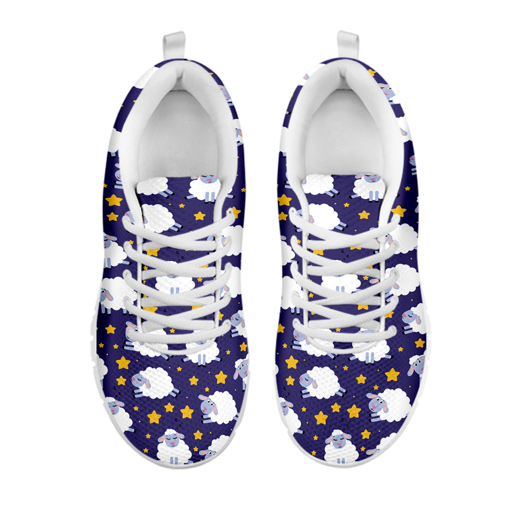 Star And Sheep Pattern Print White Sneakers