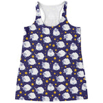 Star And Sheep Pattern Print Women's Racerback Tank Top