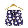 Star And Sheep Pattern Print Women's Shorts