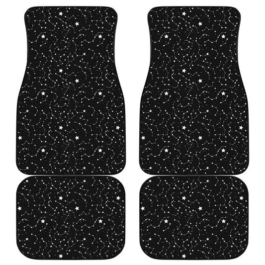 Star Constellations Pattern Print Front and Back Car Floor Mats