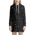 Star Constellations Pattern Print Pullover Hoodie Dress