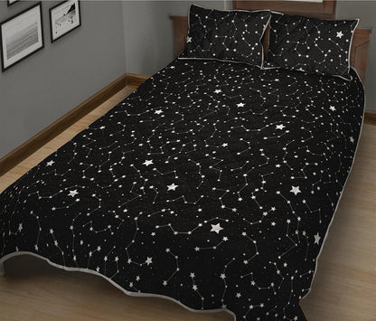 Star Constellations Pattern Print Quilt Bed Set