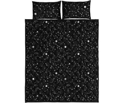 Star Constellations Pattern Print Quilt Bed Set
