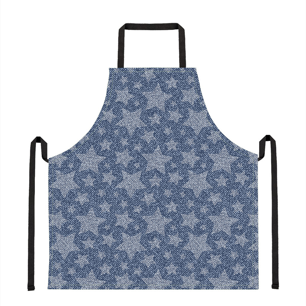 Star Denim Jeans Pattern Print Apron