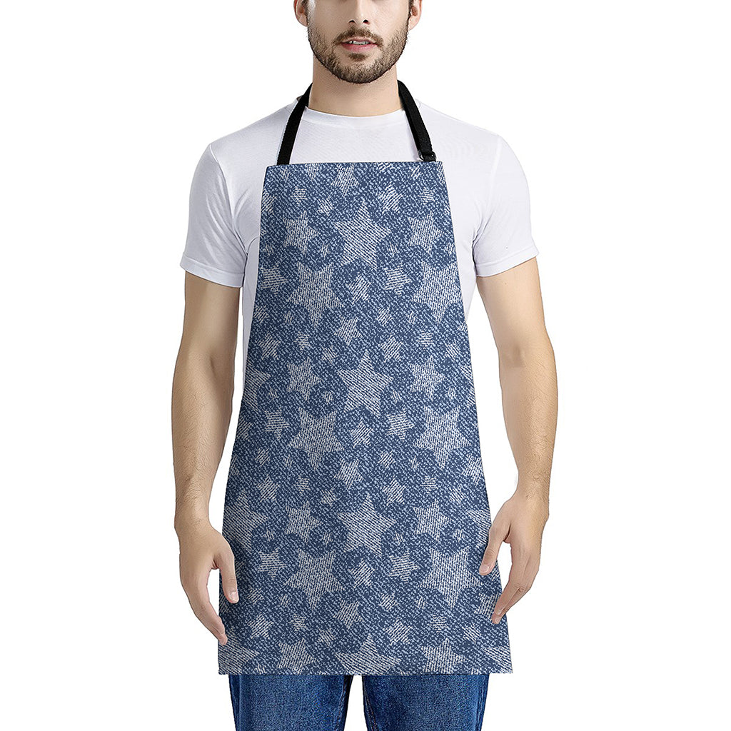 Star Denim Jeans Pattern Print Apron