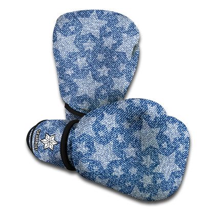 Star Denim Jeans Pattern Print Boxing Gloves