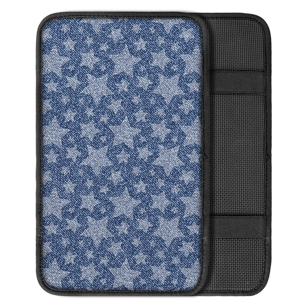 Star Denim Jeans Pattern Print Car Center Console Cover